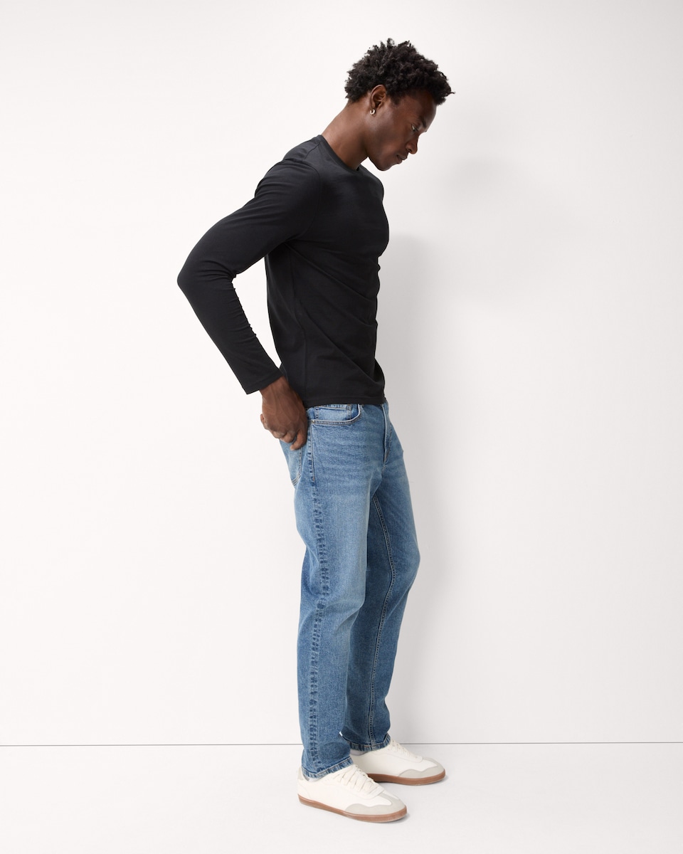 image 1 of F&F Pure Cotton Long Sleeved Top in Black