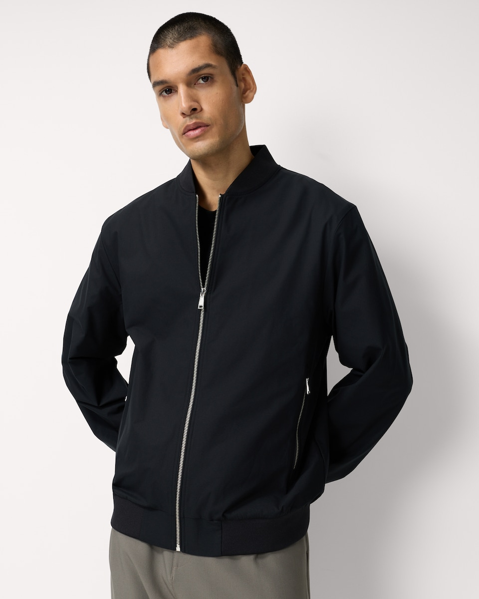 image 1 of F&F Zip Up Bomber Jacket in Black