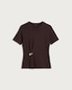 image 4 of F&F Pure Cotton Ruched Metal Accent T-Shirt in Berry