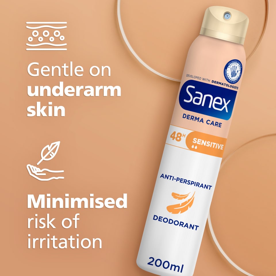 image 1 of Sanex Derma Care Sensitive 48h Antiperspirant Spray Deodorant 200ml