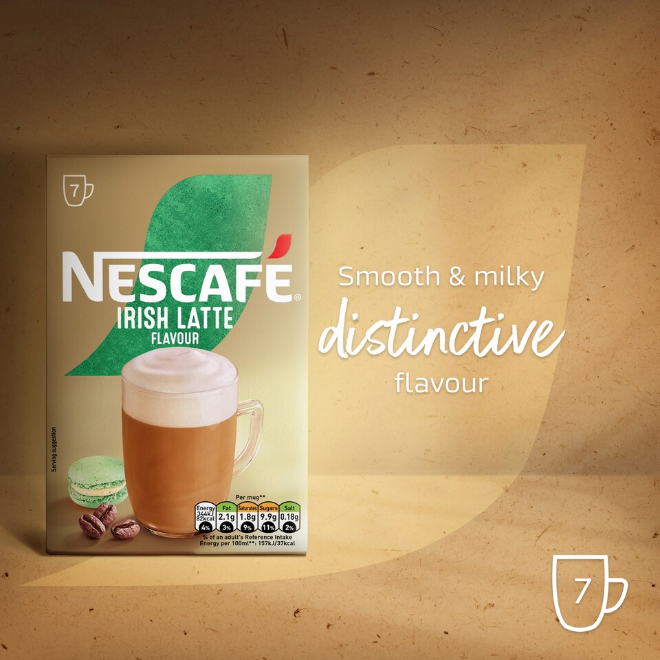 image 1 of Nescafe Irish Latte Instant Coffee Sachets 7 x 19.8g