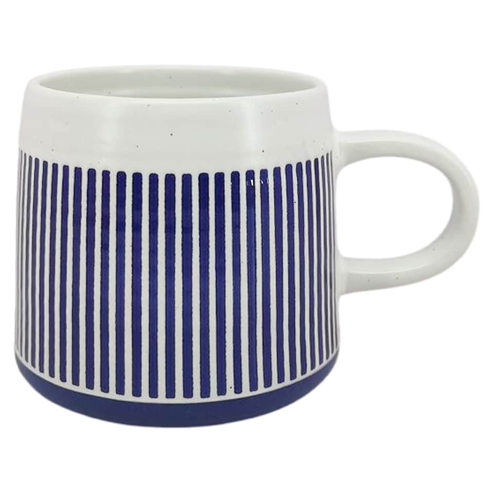 F&F Home Navy Vertical Stripe Mug