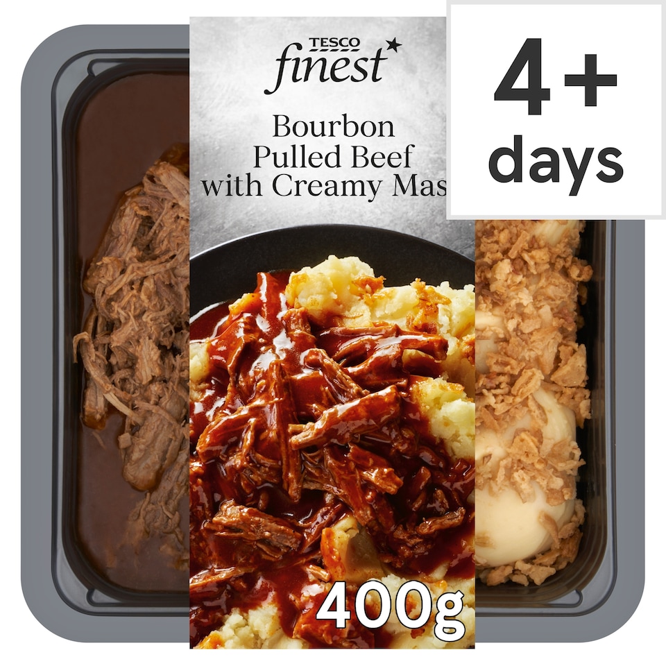 Tesco Finest Bourbon Pulled Beef With Creamy Mash 400G