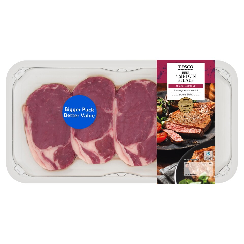 Tesco 4 Sirloin Steaks 400g