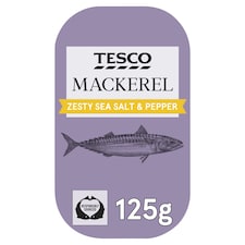 Tesco Mackerel In Salt Lemon & Pepper 125G