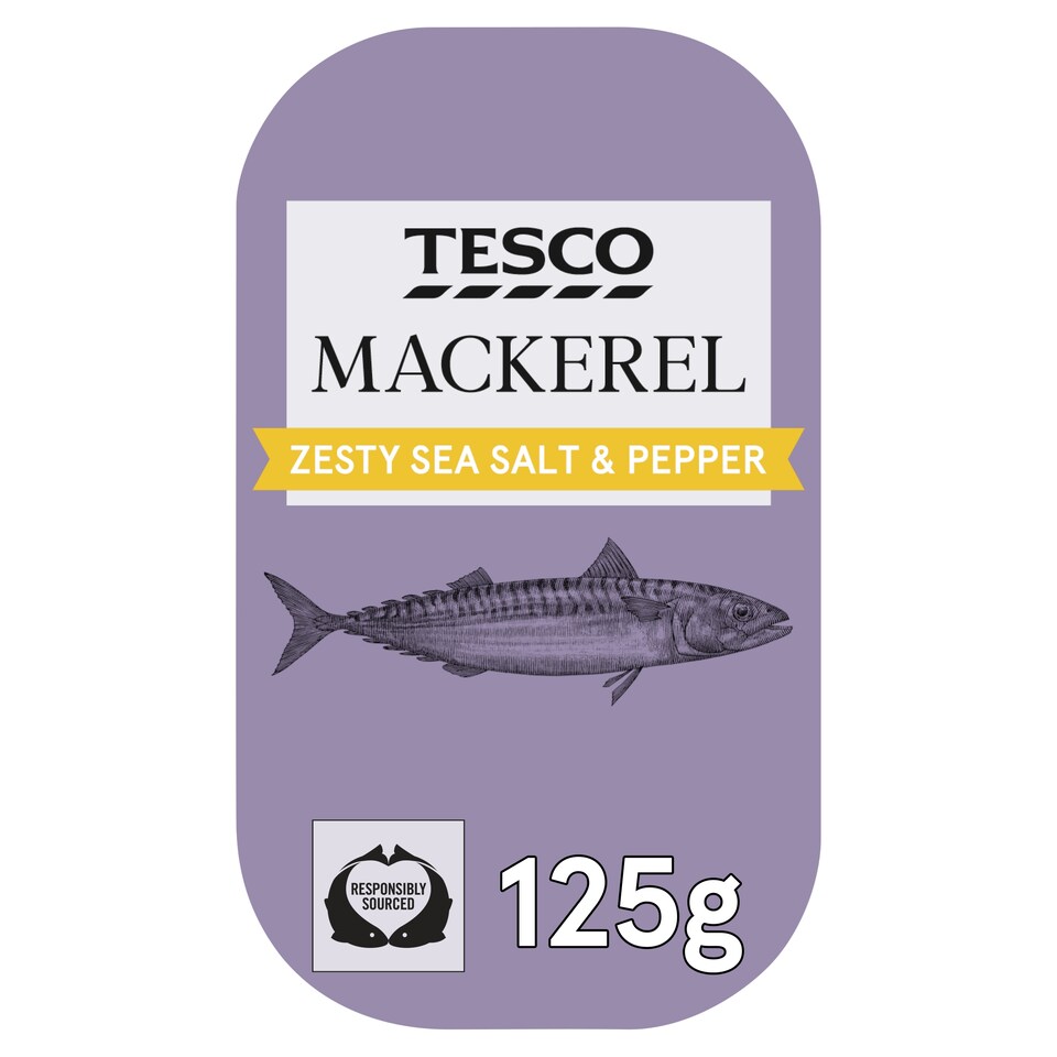 Tesco Mackerel In Salt Lemon & Pepper 125G