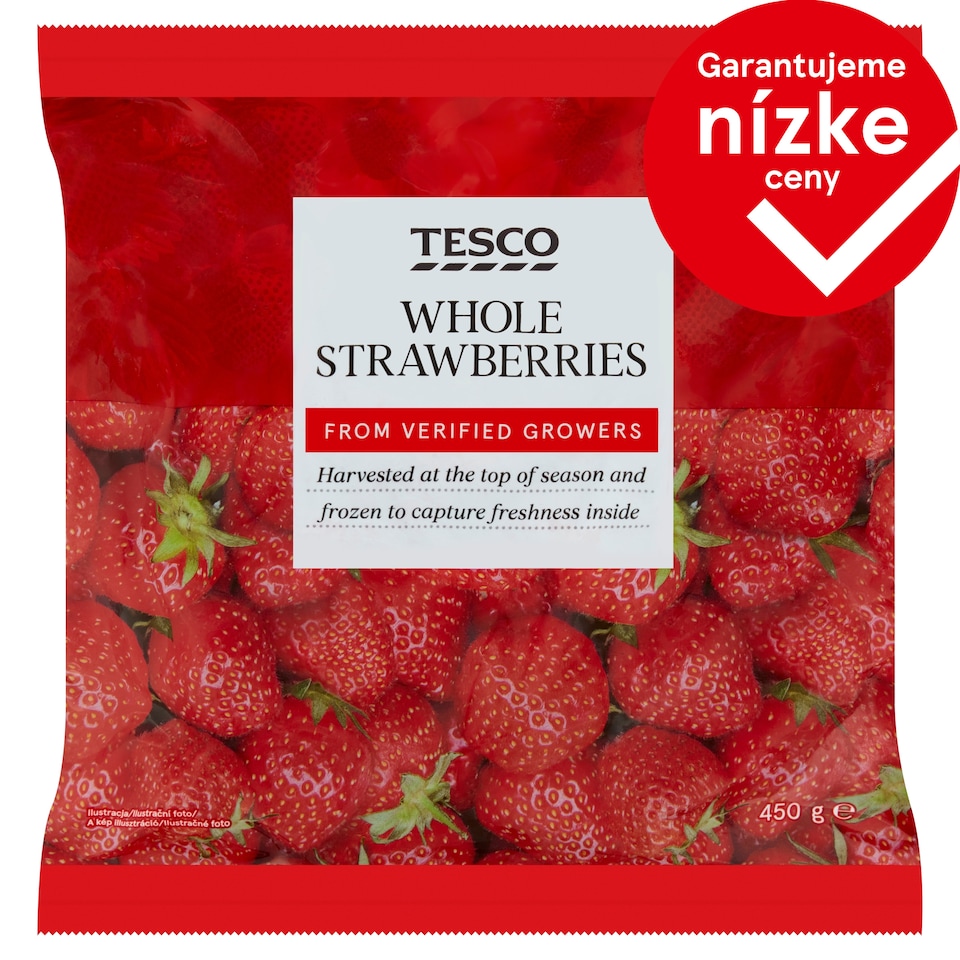 Tesco Deep Frozen Whole Strawberries 450 g