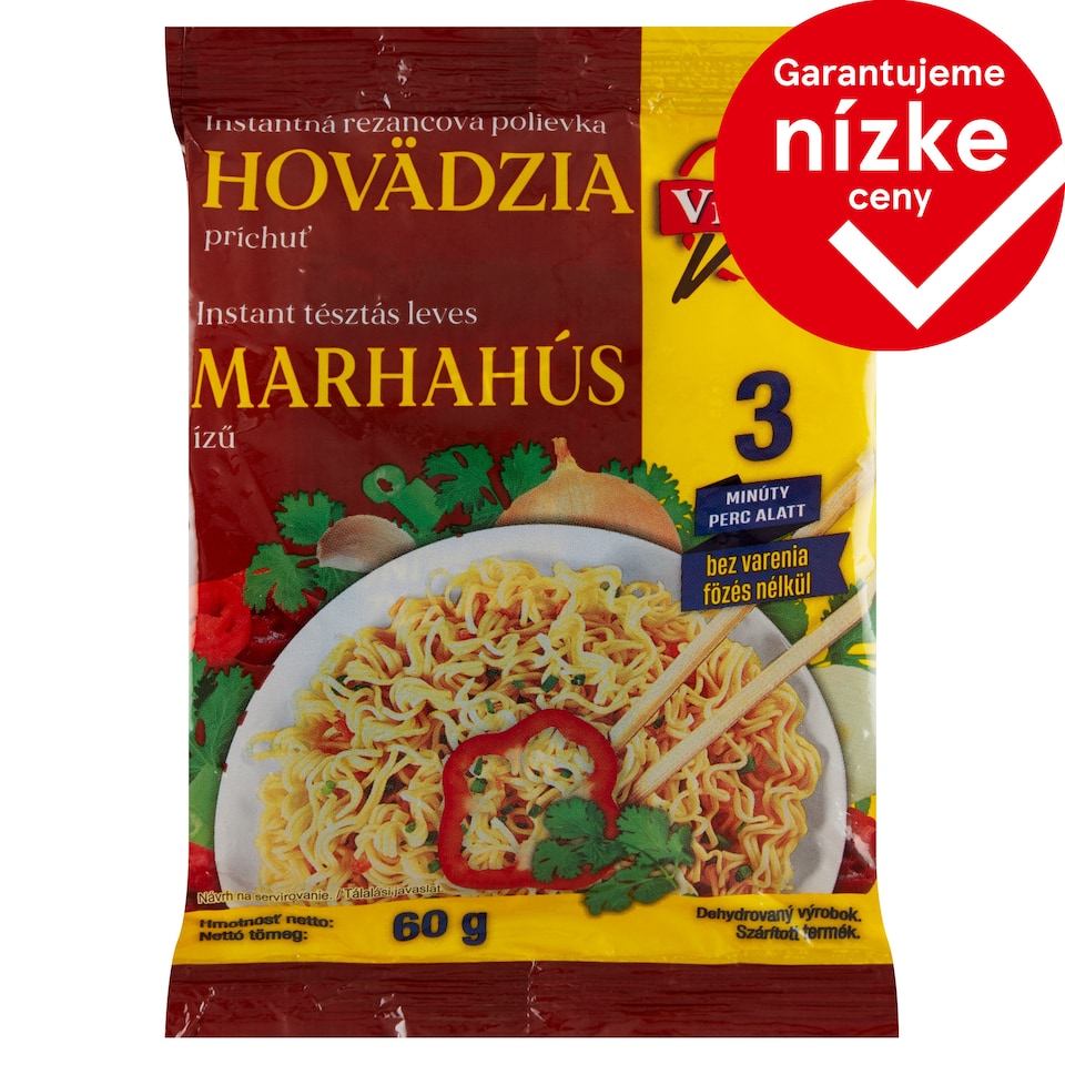 Vifood Instantná rezancová polievka hovädzia príchuť 60 g
