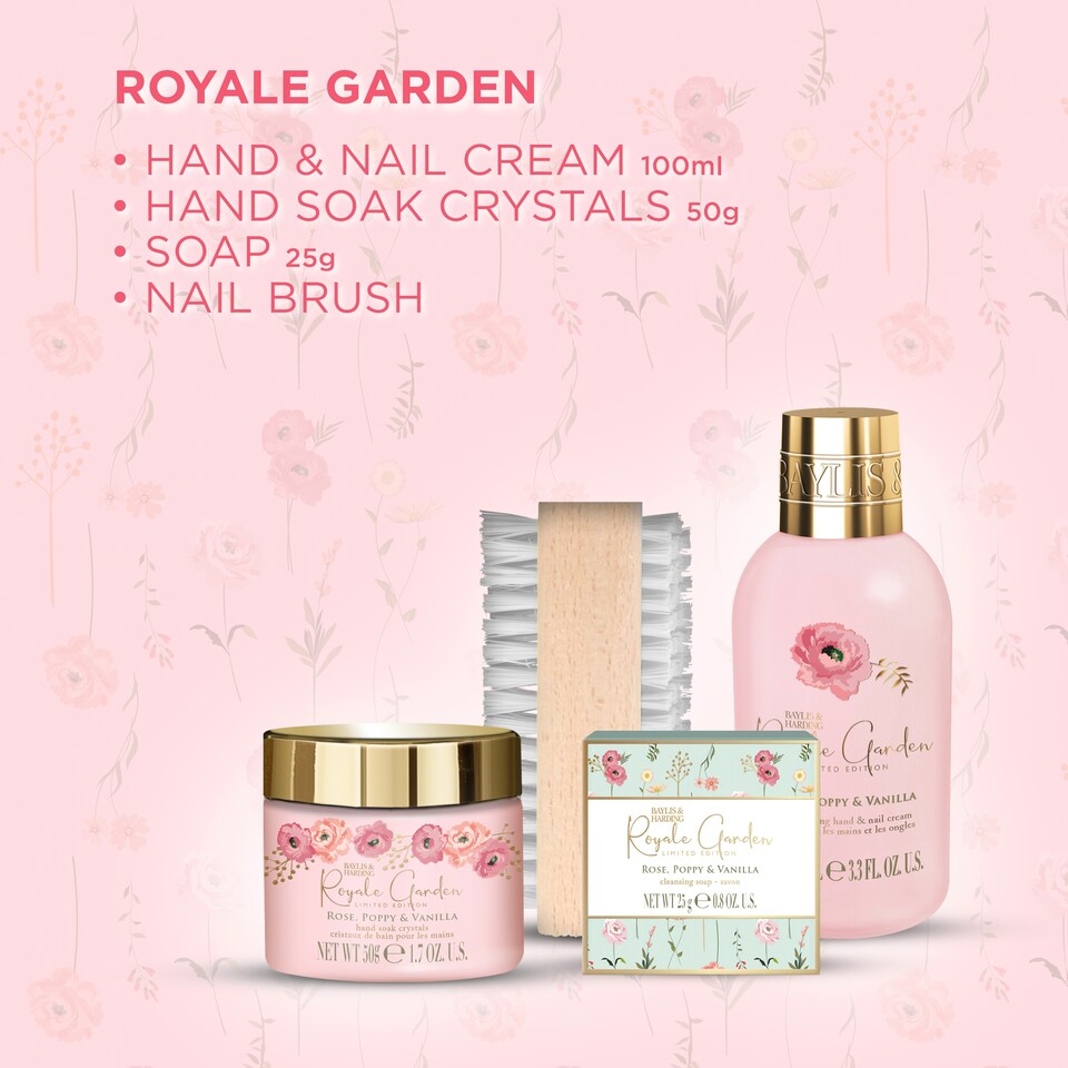 image 1 of Baylis & Harding Royale Garden Rose, Poppy & Vanilla Hand Care Tin Gift Set
