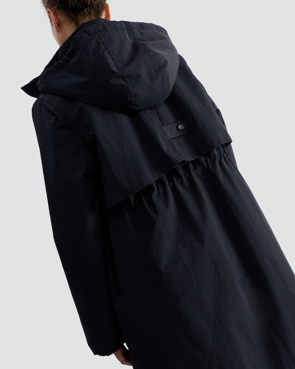 image 1 of F&F Waterproof Hooded Longline Parka in Navy