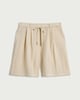 image 4 of F&F Textured Pleated Tie Waist Co-ord Shorts in Cream