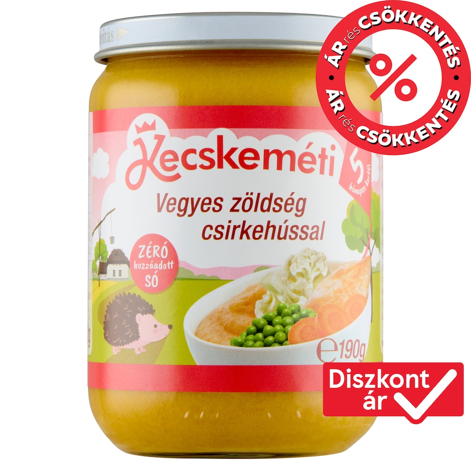 Kecskeméti vegyes zöldség csirkehússal bébiétel 5 hónapos kortól 190 g