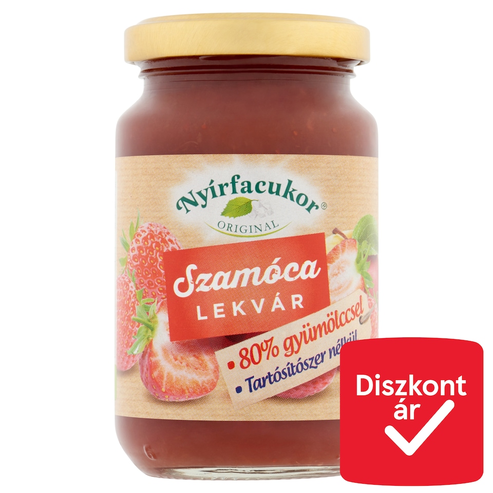 image 1 of Nyírfacukor Original Strawberry-Apple Jam with Sweetener 230 g