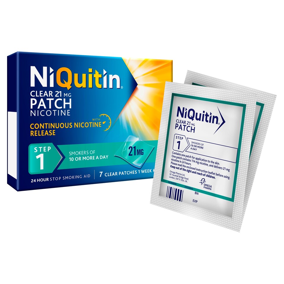 image 1 of NiQuitin Clear Patch Stop Smoking Aid 21mg Nicotine Patches 7s