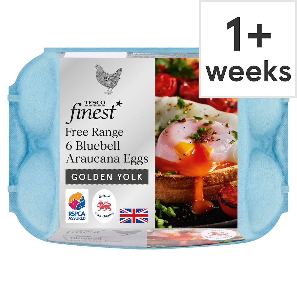 Tesco Finest Free Range Bluebell Araucana Eggs 6 Pack