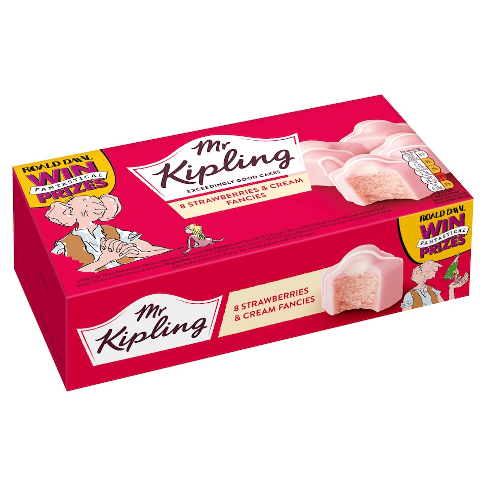image 1 of Mr Kipling Strawberries & Cream Fancies 8 Pack