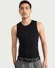 image 1 of F&F Cotton Rich Ribbed Vest in Black
