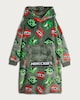 image 4 of Minecraft Creeper Print Fleece Pyjama Hoodie in Green
