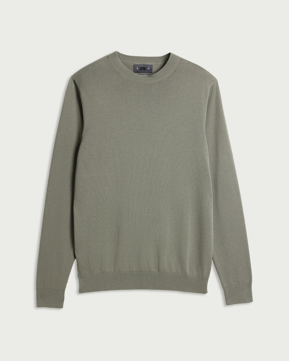 image 1 of F&F Pure Cotton Crew Neck Jumper in Green