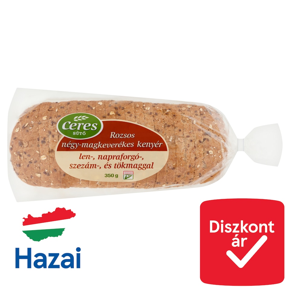 Ceres rozsos négy-magkeverékes kenyér 350 g  1. kép