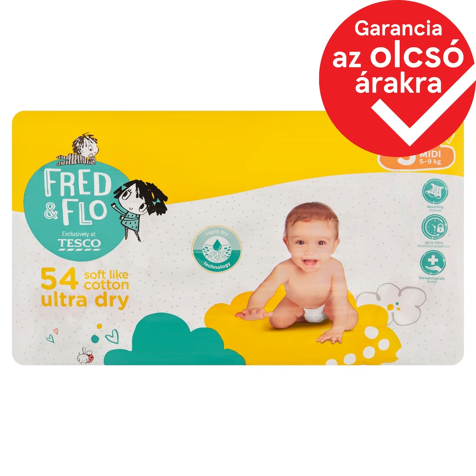 Fred & Flo pelenka 3 Midi 5-9 kg 54 db  1. kép