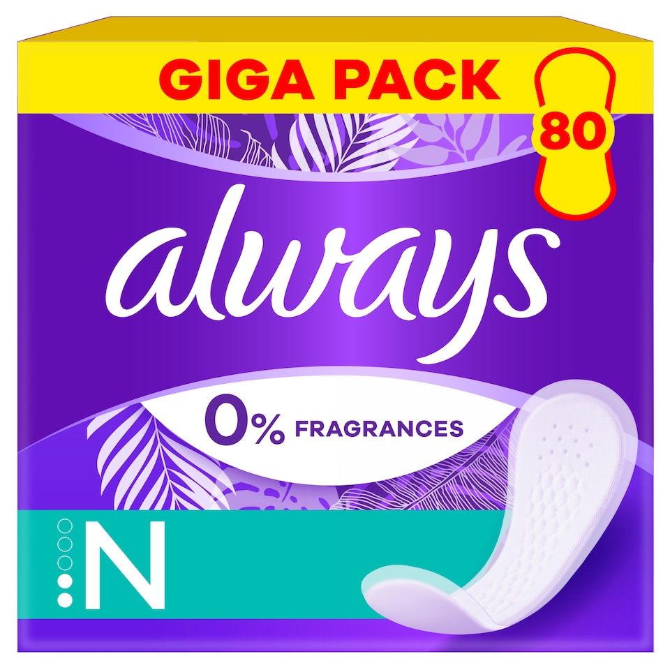 image 1 of Always Daily Fresh Normal, 0% Fragrances & Dyes 80 Count