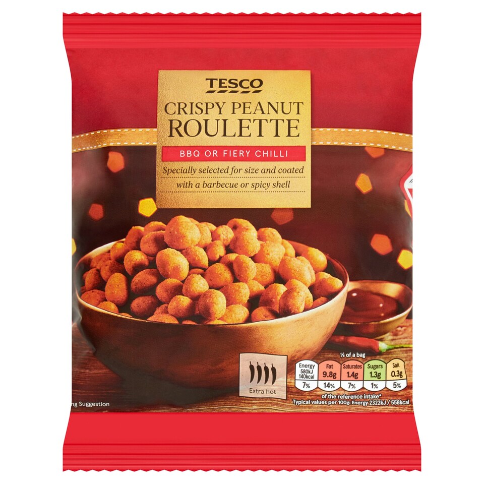 Tesco Bbq And Chilli Roulette Coated Peanuts 200G