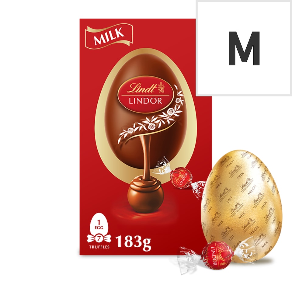 image 1 of Lindt Lindor Milk Chocolate Egg with Milk Truffles 183g