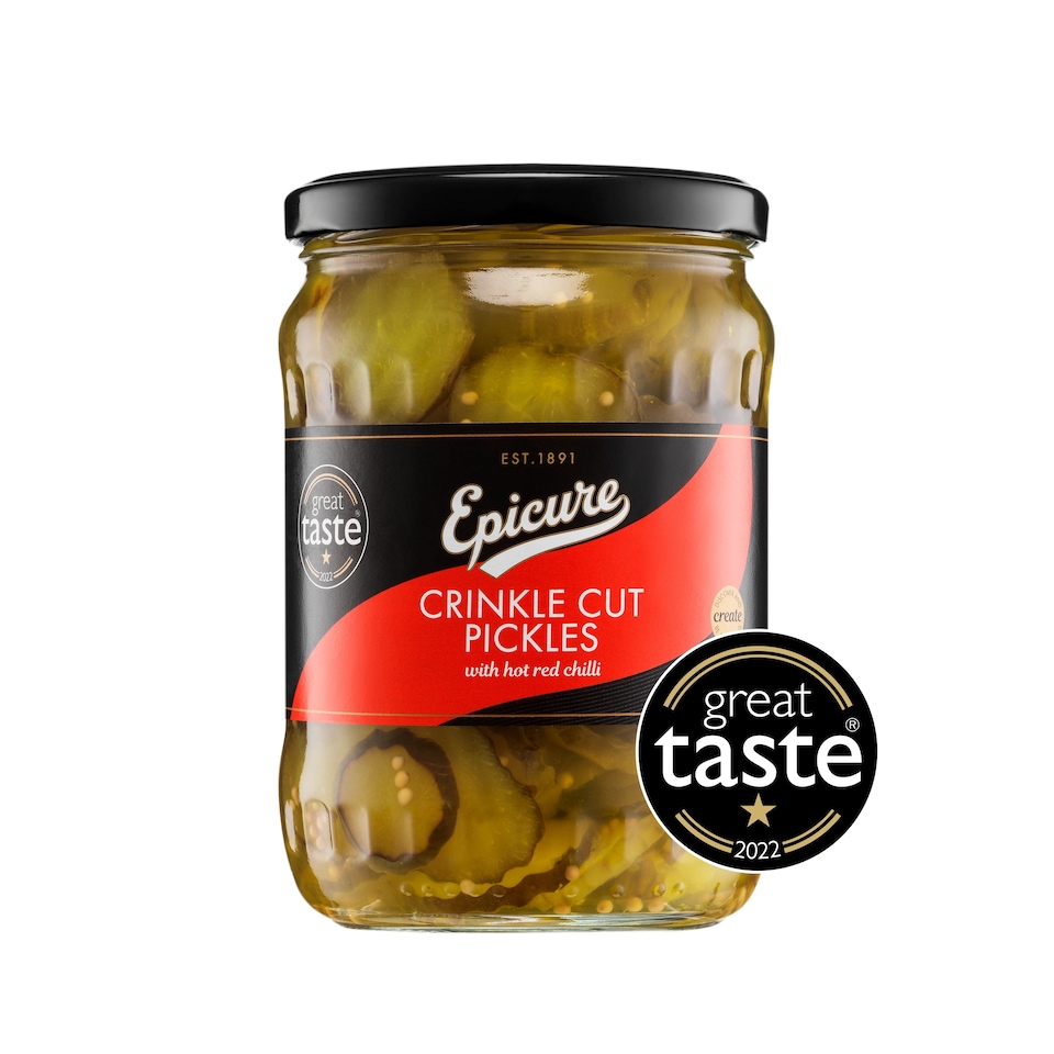 image 1 of Epicure Crinkle Cut Pickles +Hot Red Chilli 530G