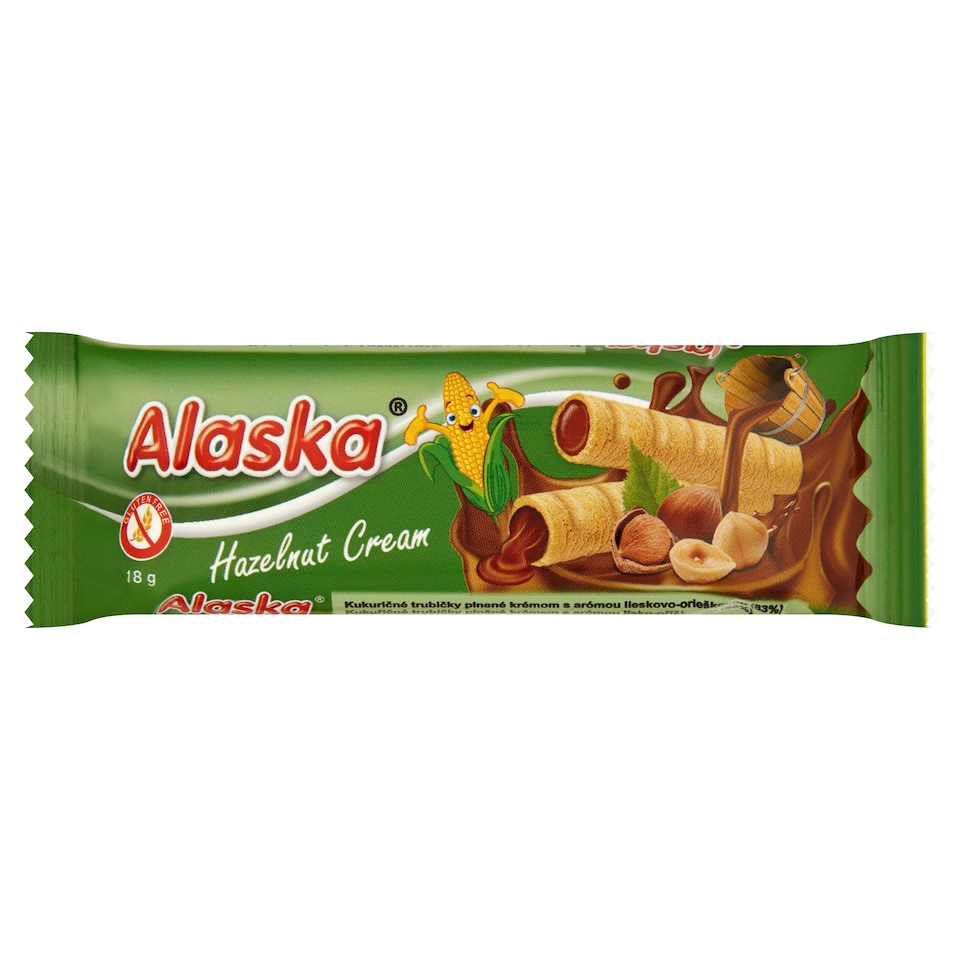 image 1 of Alaska Hazelnut Cream Filled Corn Sticks 18 g