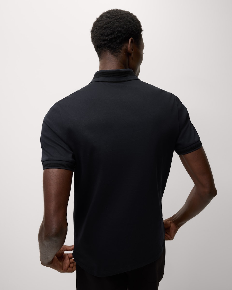 image 1 of F&F Pure Cotton Tipped Polo Shirt in Navy