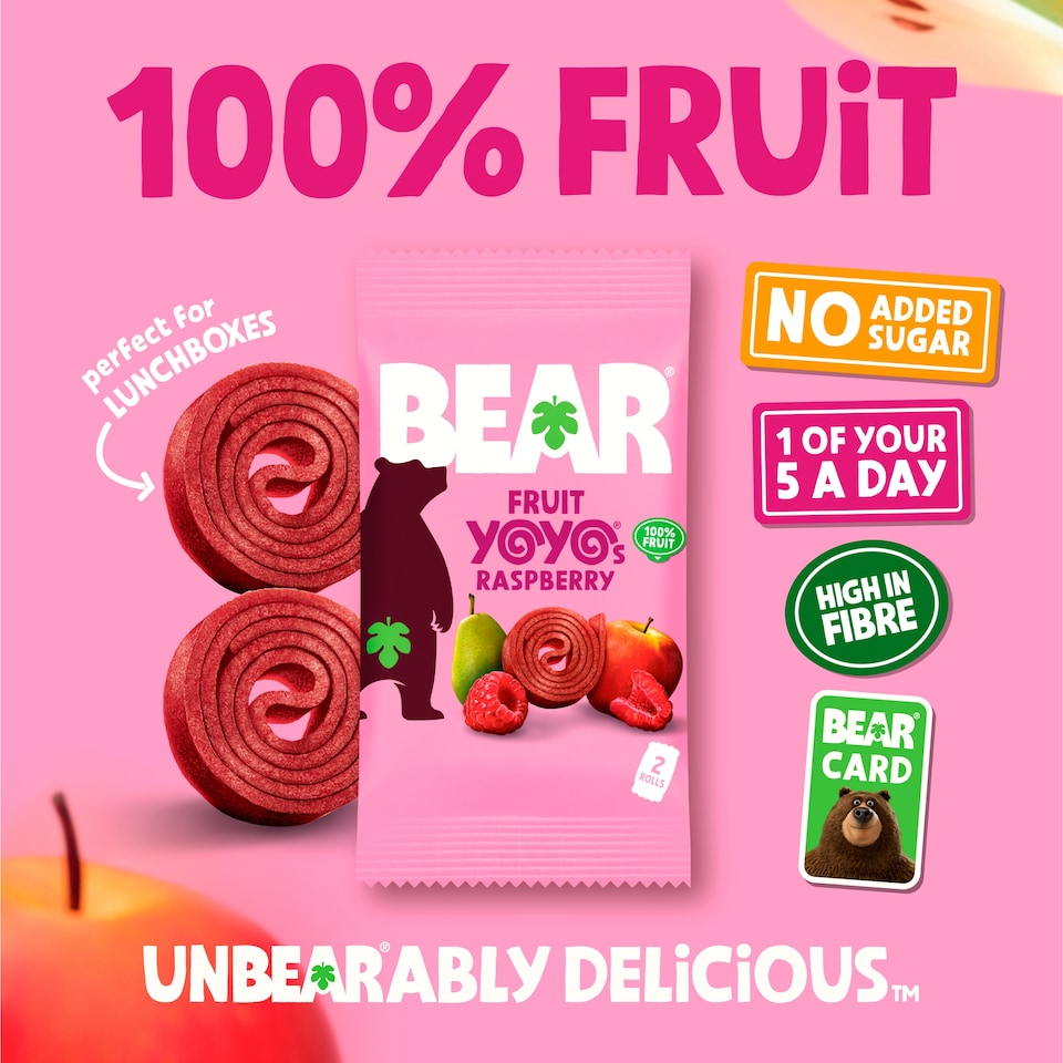 image 1 of BEAR Fruit Yoyos Raspberry Family Pack 9 x 20g