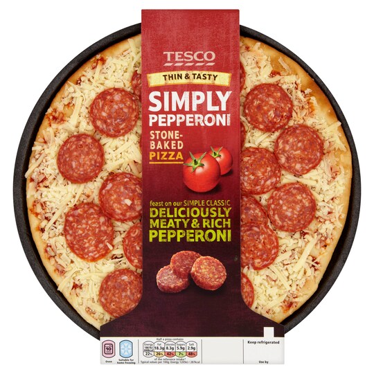 Tesco Thin Pepperoni Pizza 309G Tesco Groceries