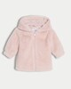 image 1 of F&F Baby Faux Fur Bear Ears Hooded Jacket in Pink