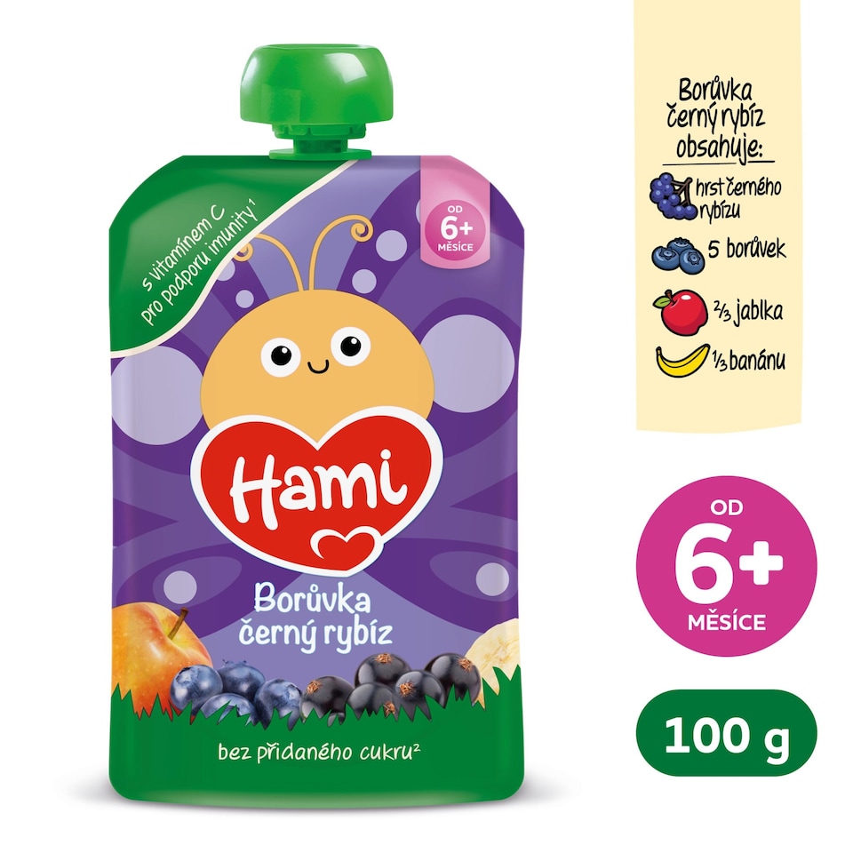 Obrázek 1 pro produkt HAMI kapsička Jablko banán černý rybíz borůvky 100g