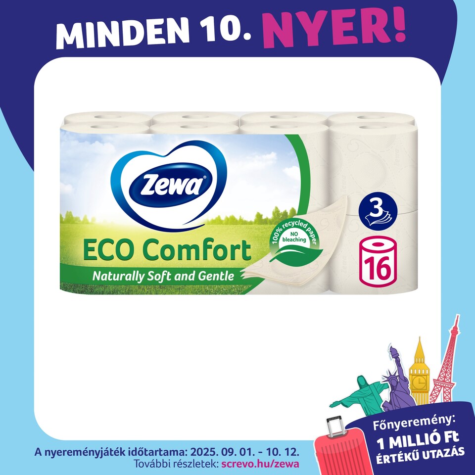 Zewa Eco Comfort 3 rétegű toalettpapír 16 tekercs 1. kép