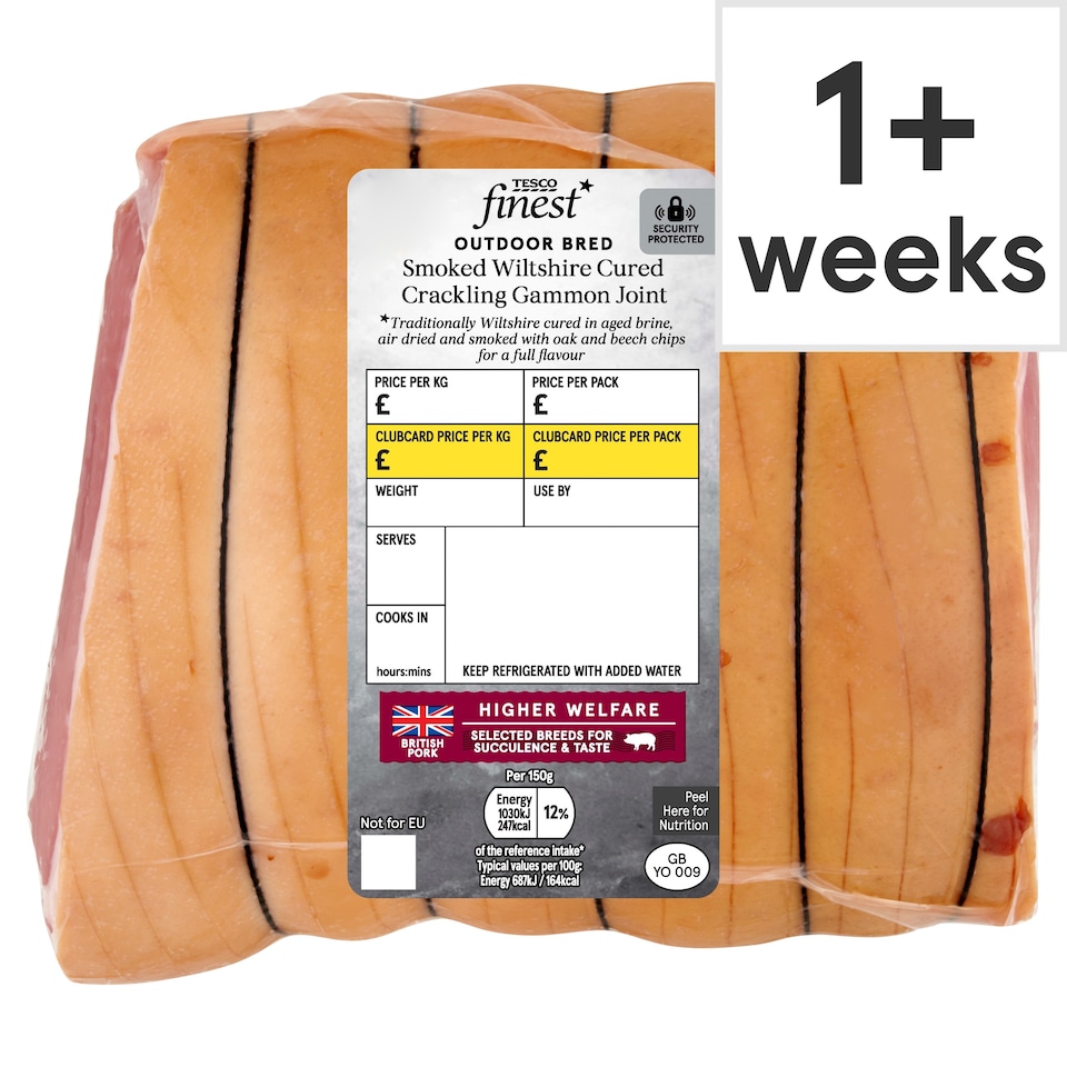 Tesco Finest Smoked Wiltshire Cured Crackling Gammon Joint