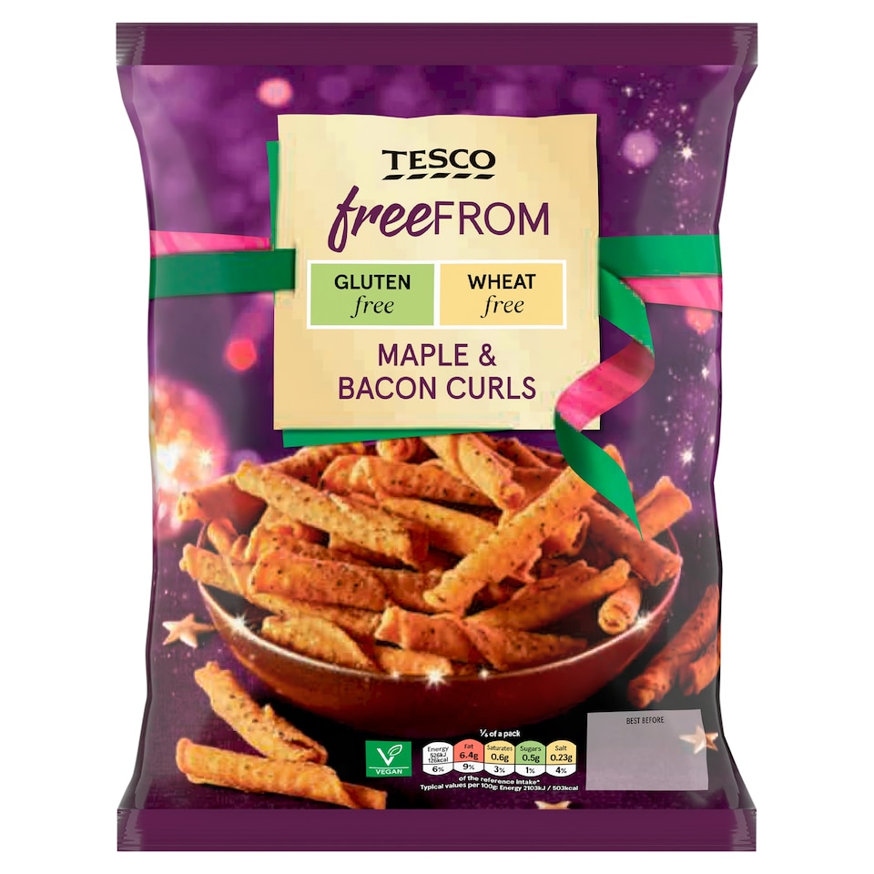 Tesco Free From Maple & Bacon Curls 150 g