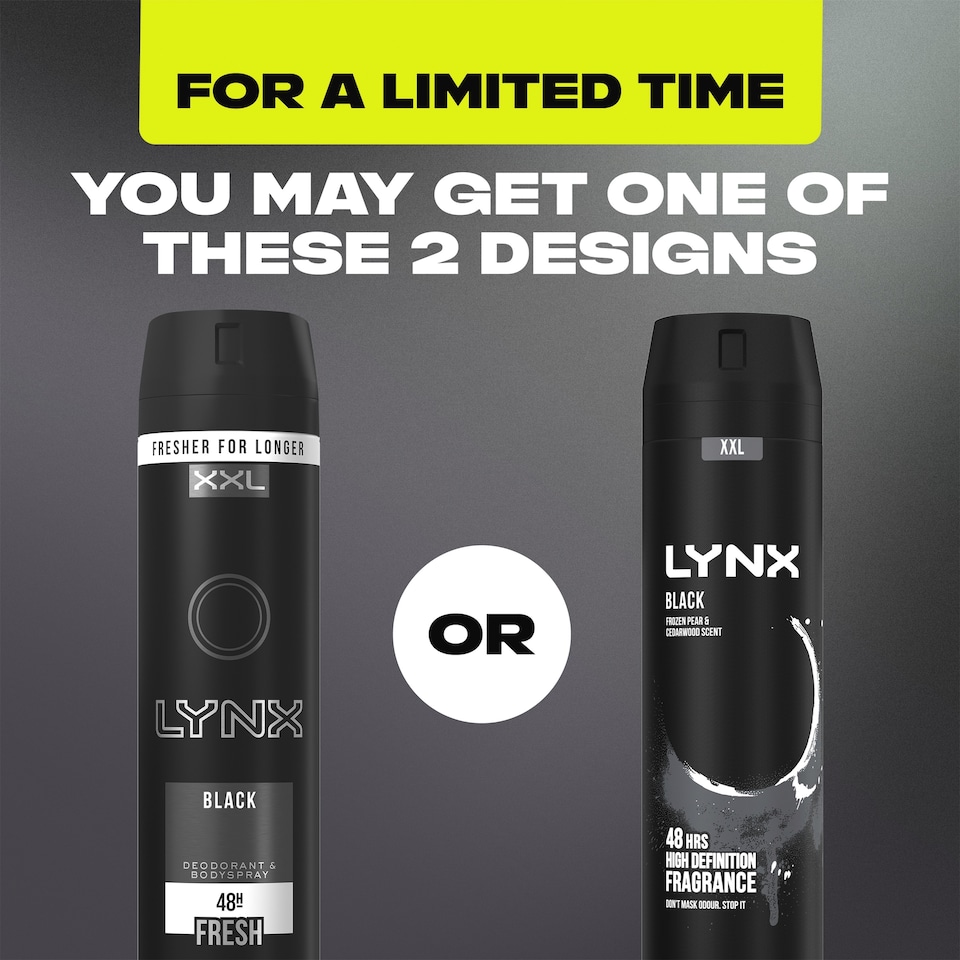 image 1 of Lynx Black 48h Deodorant Bodyspray for Men 250ml