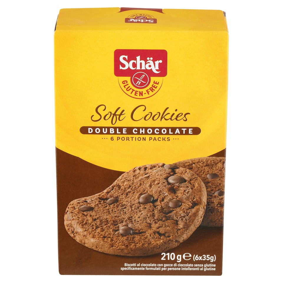 obrázok 1 z Schär Soft Cookies sušienky s kúskami čokolády bezgluténové 6 x 35 g (210 g)