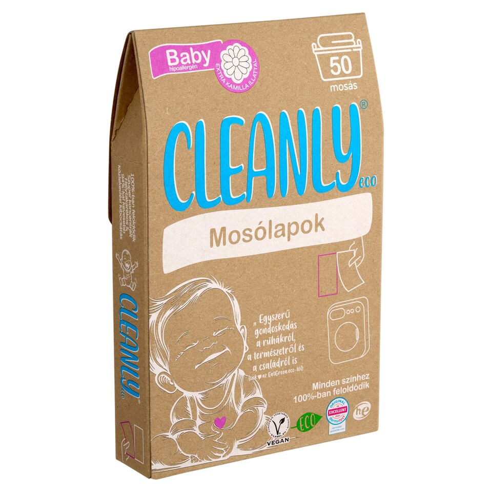 Cleanly Eco mosólapok extra kamilla illattal 50 mosás  1. kép