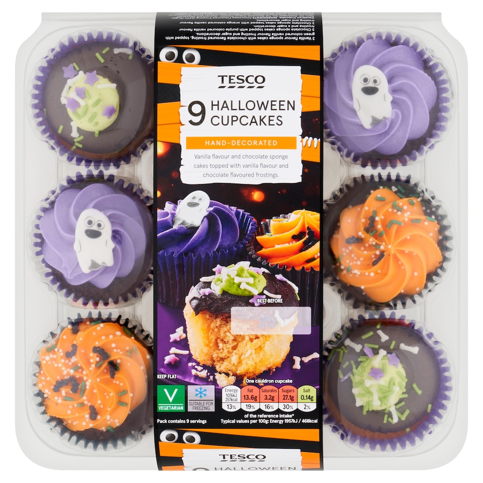 Tesco Halloween 9 Cupcake Platter