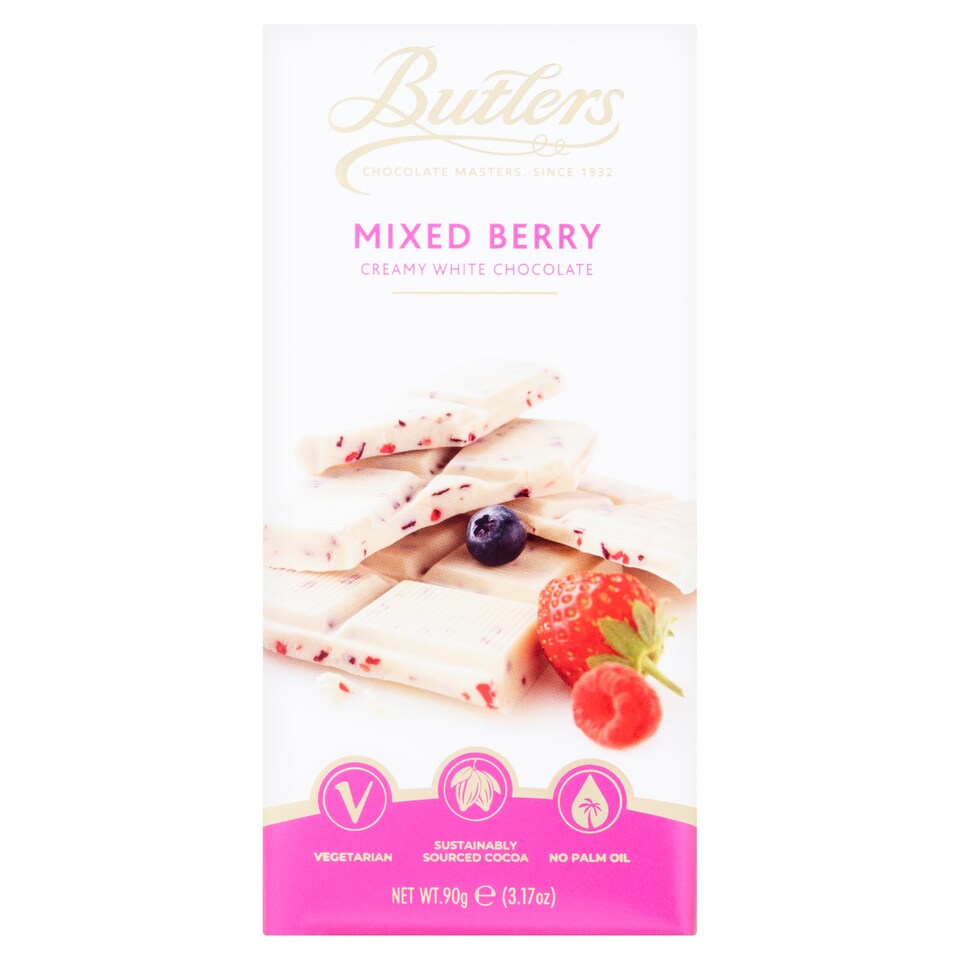 Butlers Mixed Berry Creamy White Chocolate Bar 90g