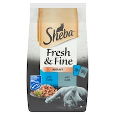 Sheba Fresh & Fine Wet Cat Food Tuna & Cod in Gravy 6x50g