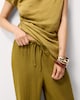 image 4 of F&F Textured Wide Leg Trousers in Khaki