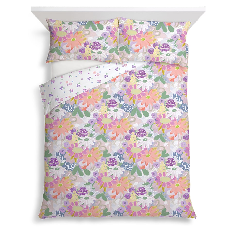 Tesco Spring Is Here Painted Floral Duvet Set King