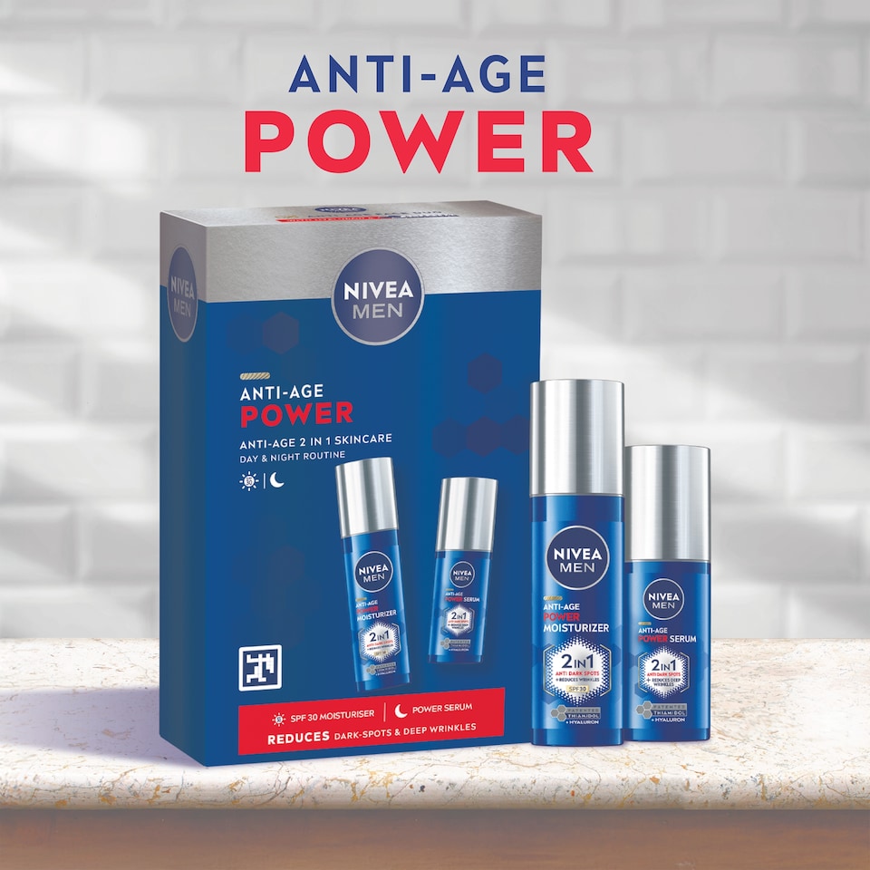 image 1 of NIVEA MEN Anti-Age Power 2in1 Skincare Routine Gift Set
