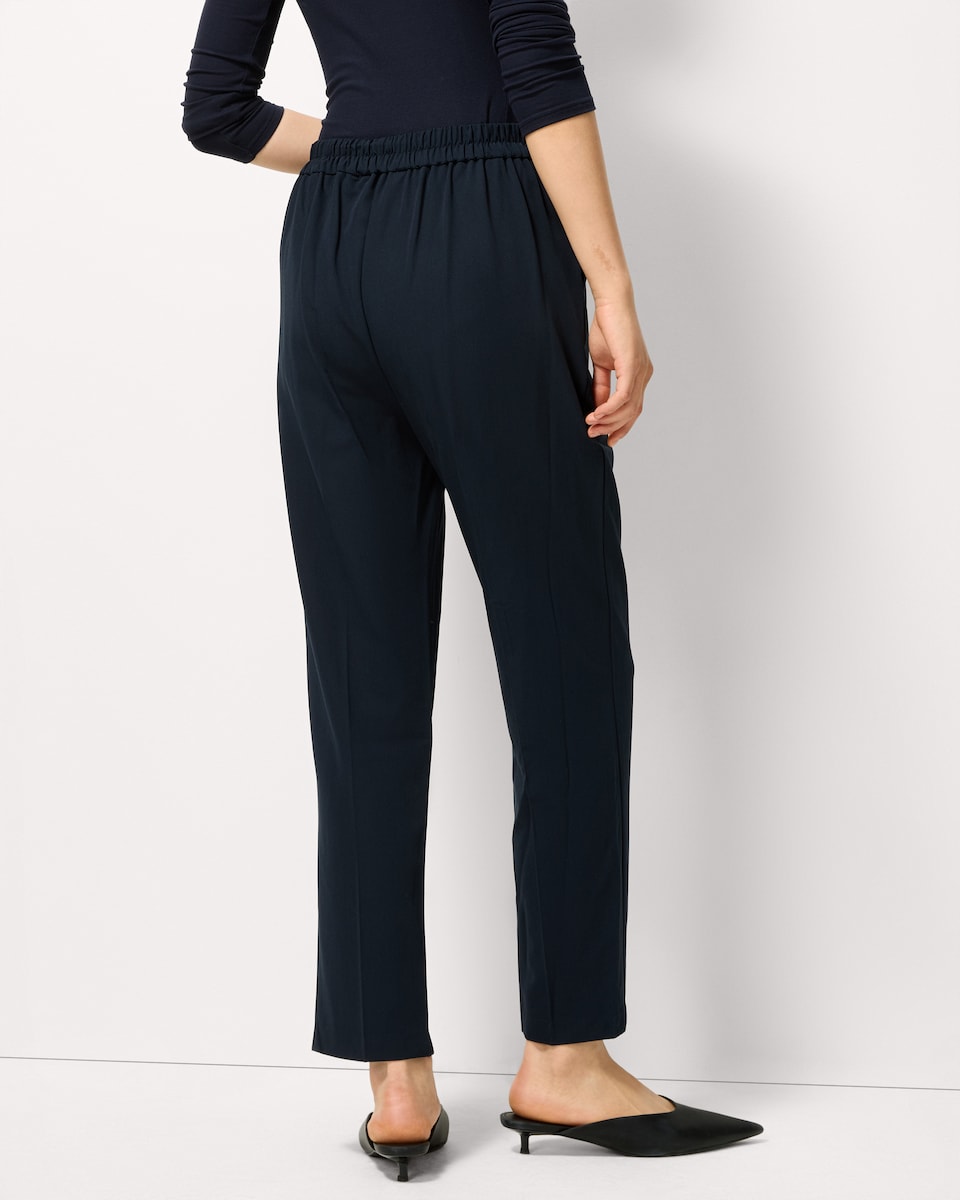 image 1 of F&F Double Pleated Tapered Trousers in Navy
