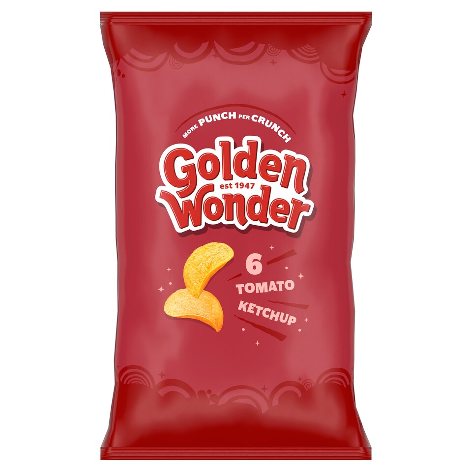 Golden Wonder Tomato Ketchup Crisps 6X25g