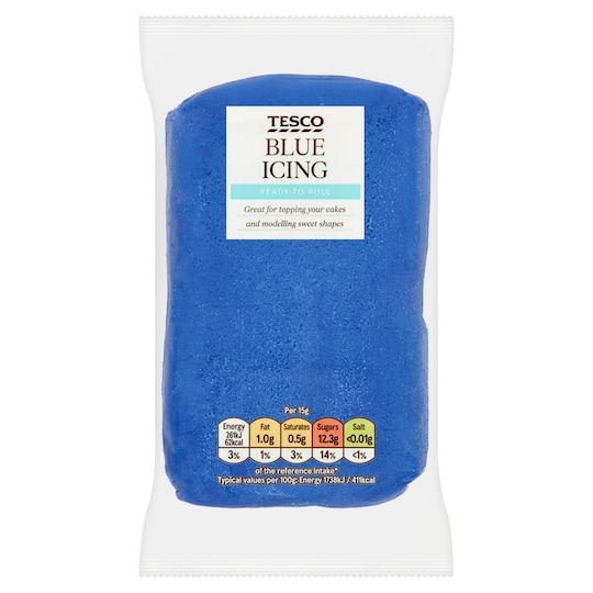 Tesco Primary Blue Ready To Roll Icing 250G Tesco Groceries